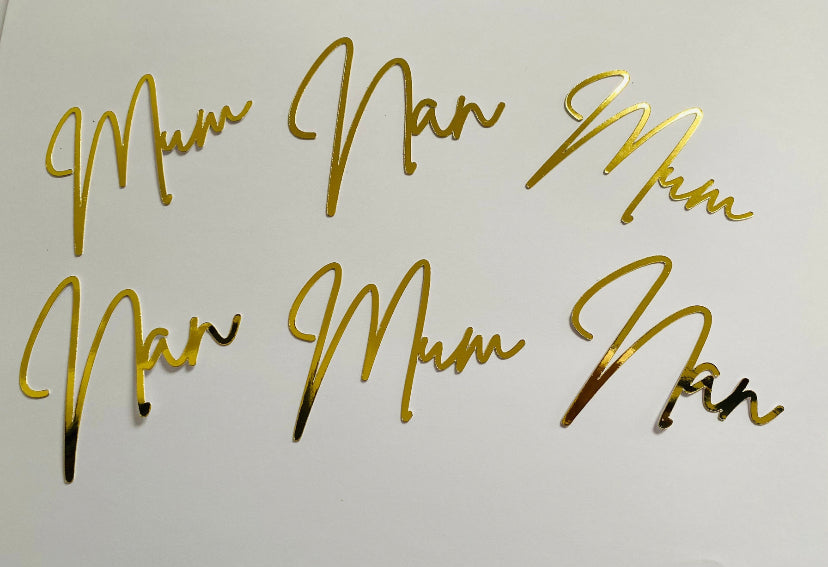 Mum/Nan cupcake toppers