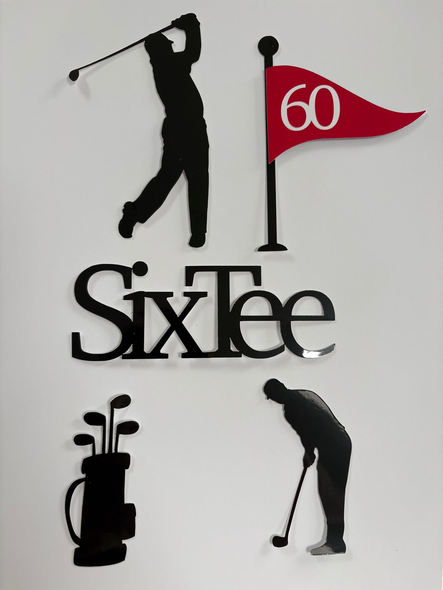 Sixtee Golf cake topper set