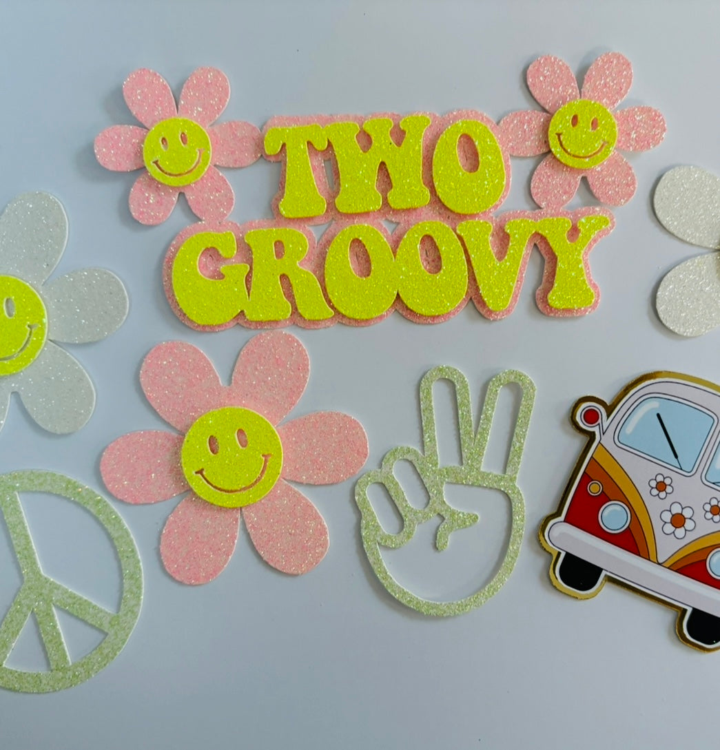 Two Groovy cake topper Set