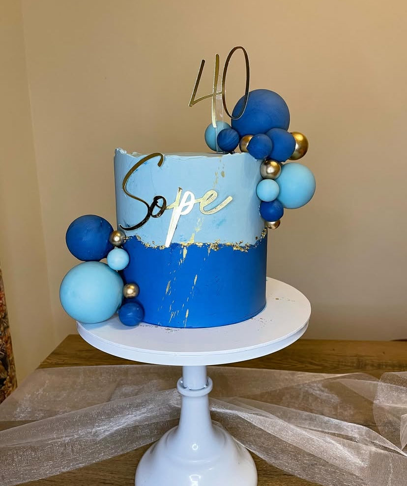 Name and age charm, personalised name and age cake topper