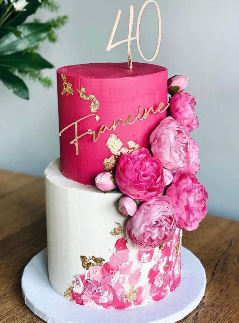 Name and age charm, personalised name and age cake topper