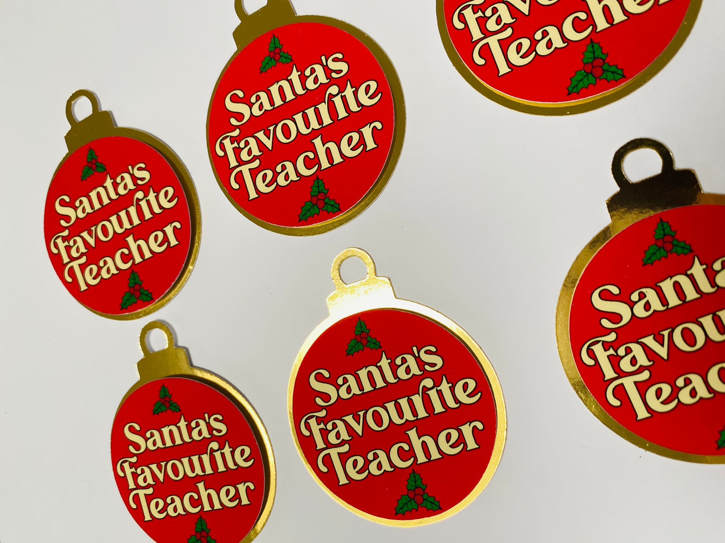 Santa's favourite teacher cupcake toppers