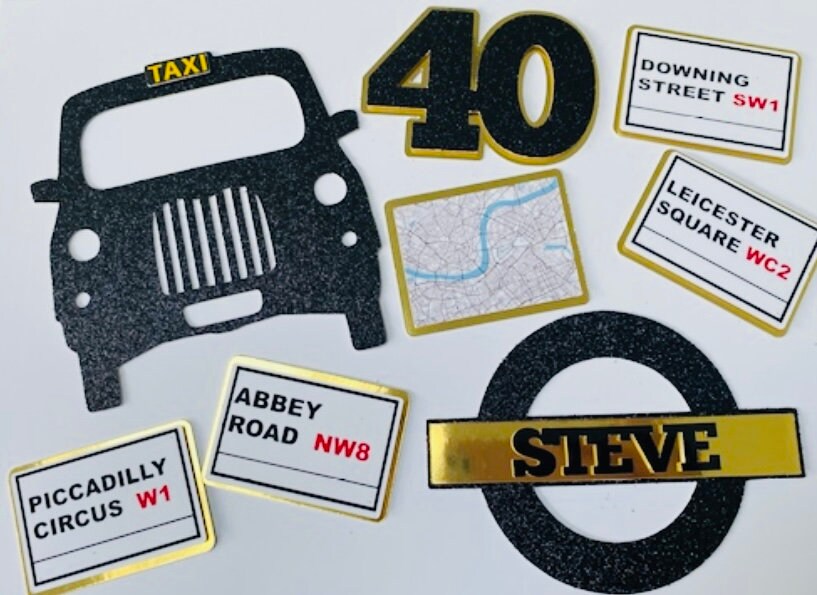 Taxi cake topper set