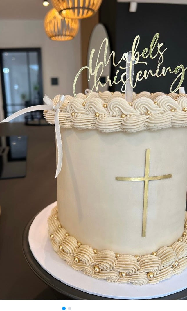 Christening cake topper & cross