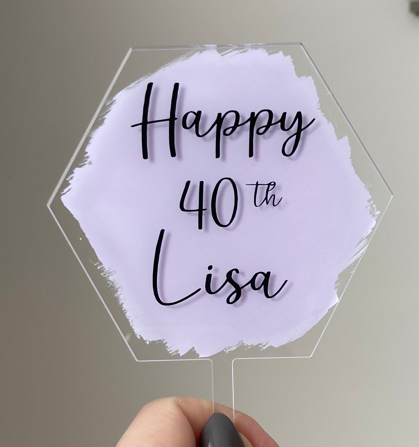 Acrylic Cake topper, Personalised cake topper