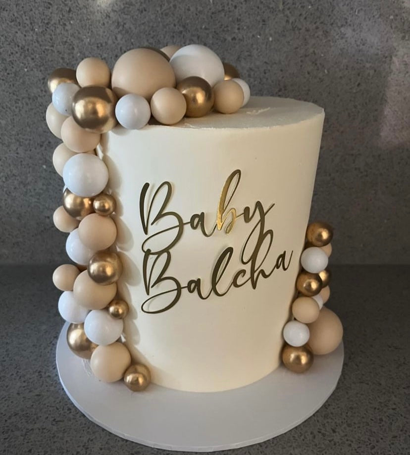 Personalised baby shower cake topper
