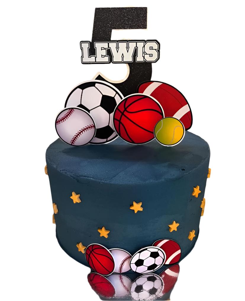 Sports cake topper set - personalised