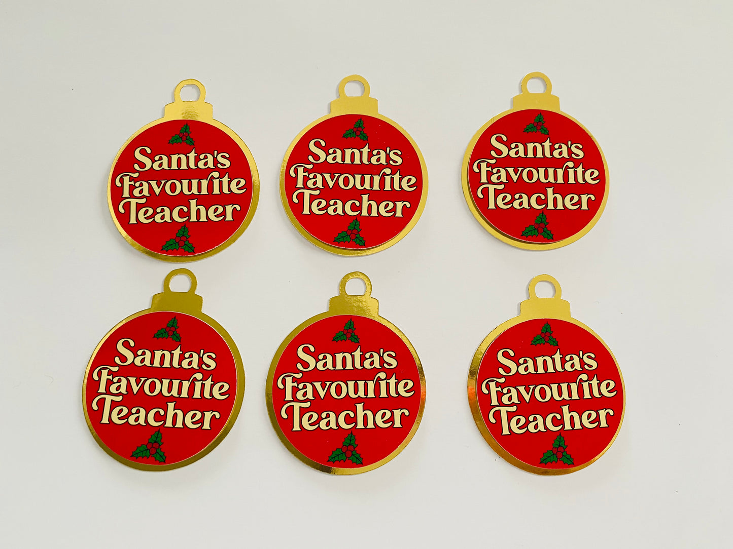 Santa's favourite teacher cupcake toppers