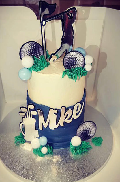 Golf cake topper set, personalised name