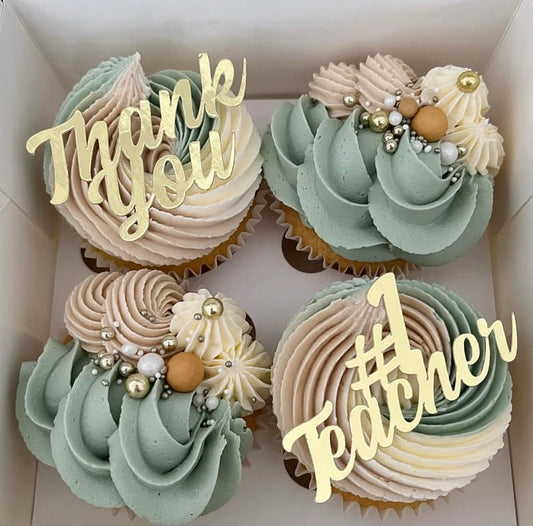 Teacher thank you cupcake toppers