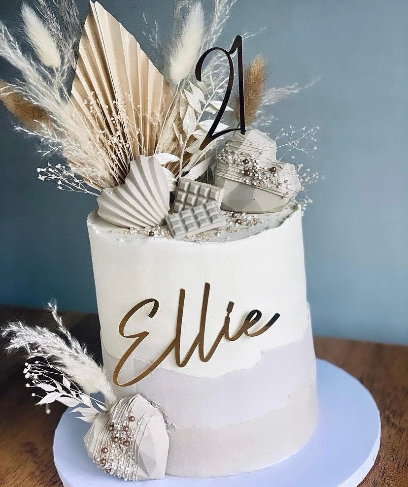 Name and age charm, personalised name and age cake topper