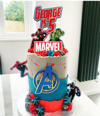 Super hero cake topper set