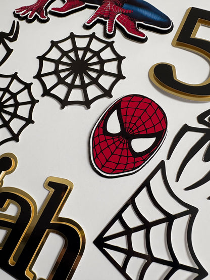 Spiderman cake topper set