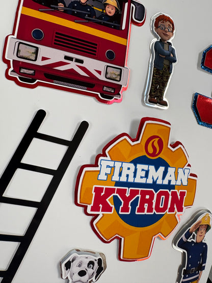 Fireman Sam cake topper set