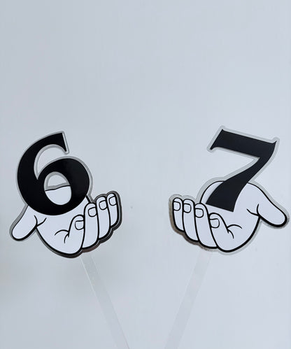 Six Seven cake topper set, 6 7