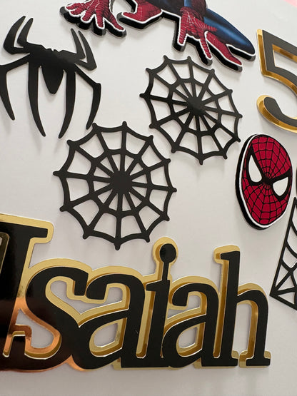 Spiderman cake topper set