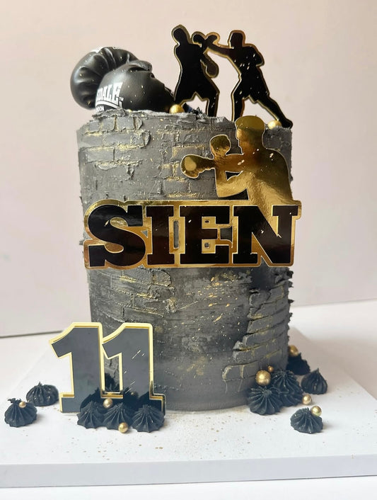 Boxing cake topper set with personalised name & age