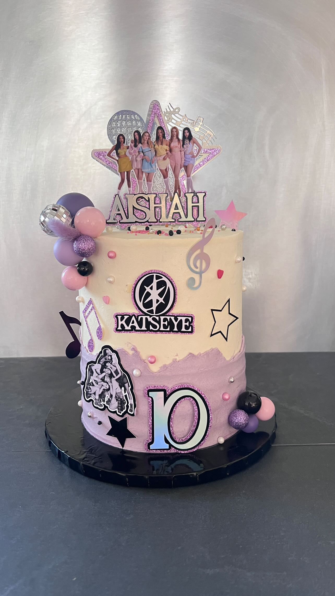 Katseye cake topper set with personalised name and age