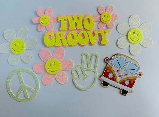 Two Groovy cake topper Set
