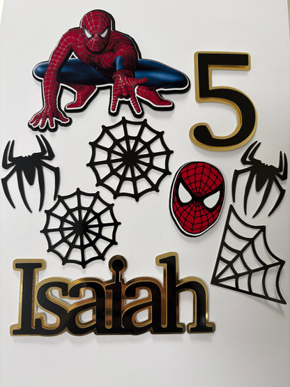 Spiderman cake topper set