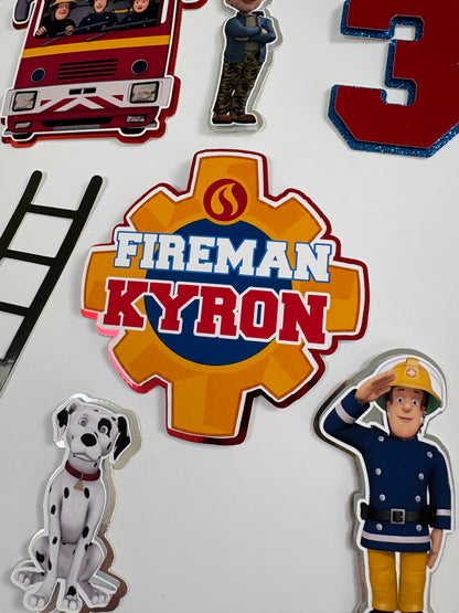 Fireman Sam cake topper set