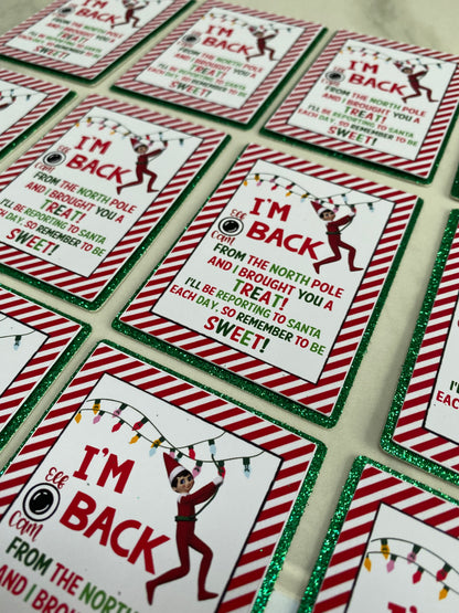Elf I’m back cupcake toppers
