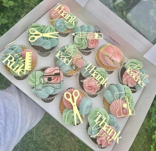 Teacher thank you cupcake toppers