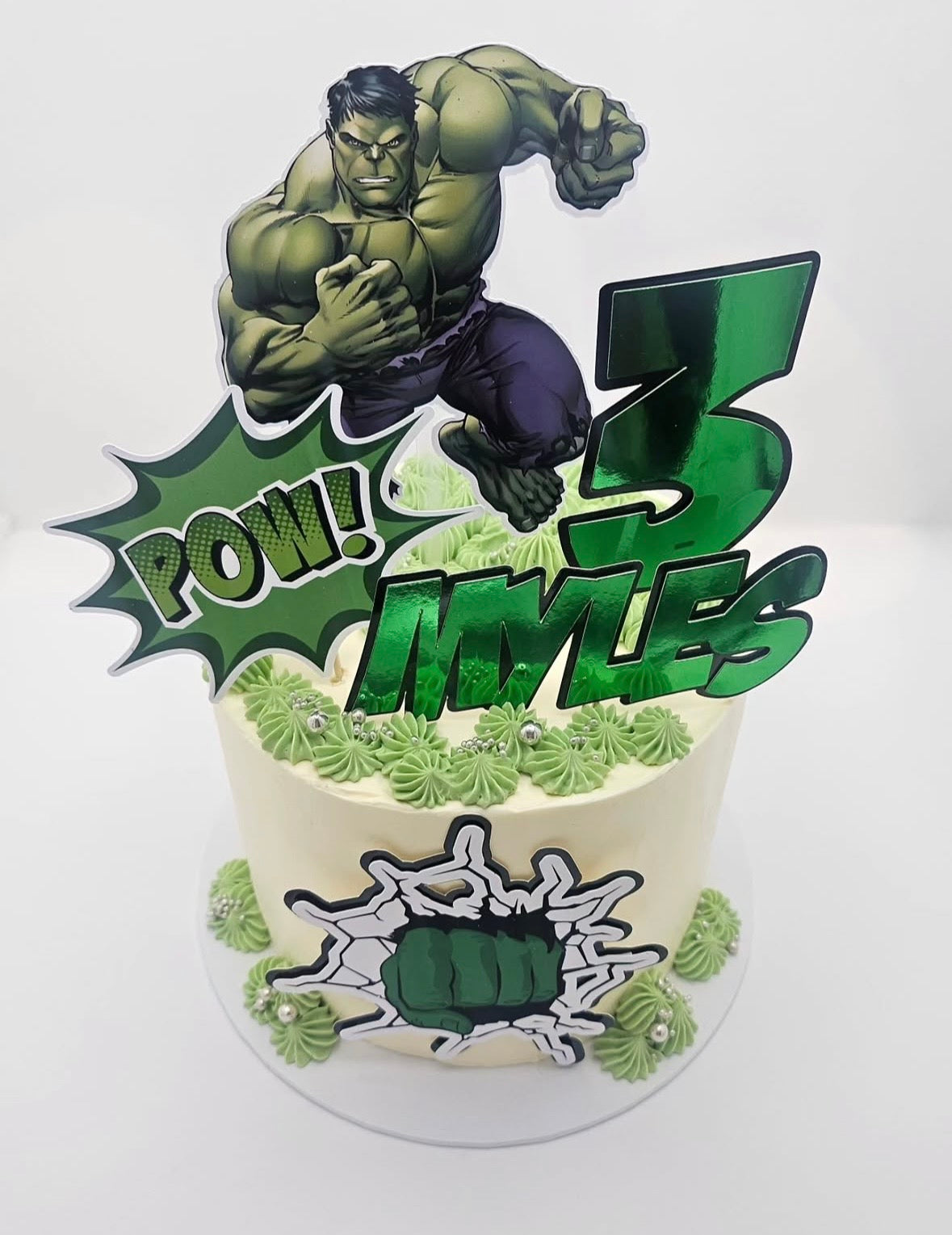 Hulk cake topper set with personalised name & age