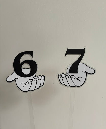 Six Seven cake topper set, 6 7