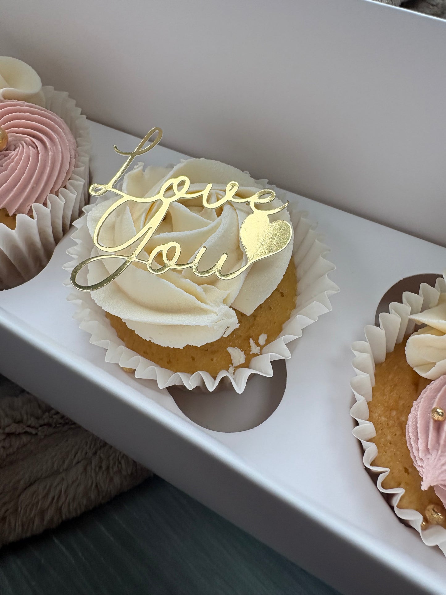 Valentines cupcake topper, Love you cupcake topper, Cake charms.