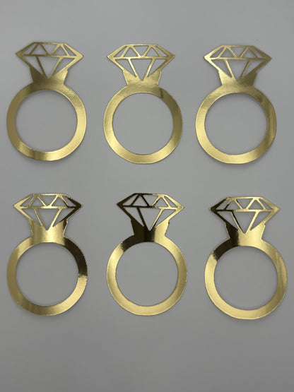 Engagement ring cupcake toppers