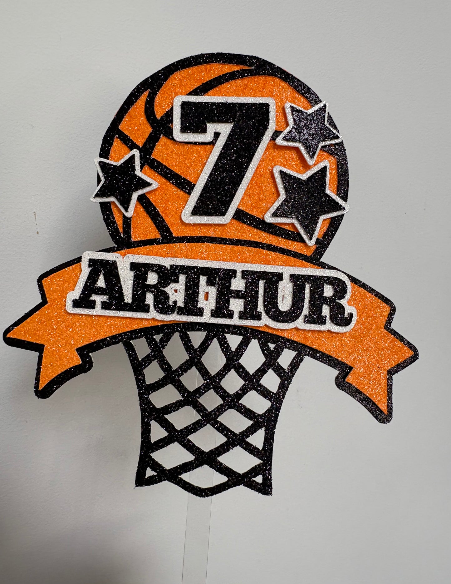 Basketball cake topper, Personalised name and age cake topper basket ball theme