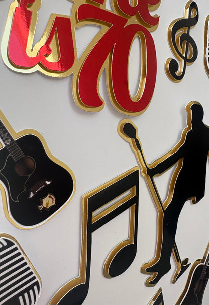 Elvis cake topper set with personalised name/age
