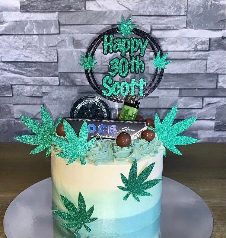 Weed topper, marijuana cake topper, weed leaf topper, 420 theme cake