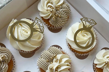 Engagement ring cupcake toppers