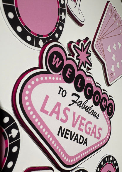 Vegas theme cake topper set