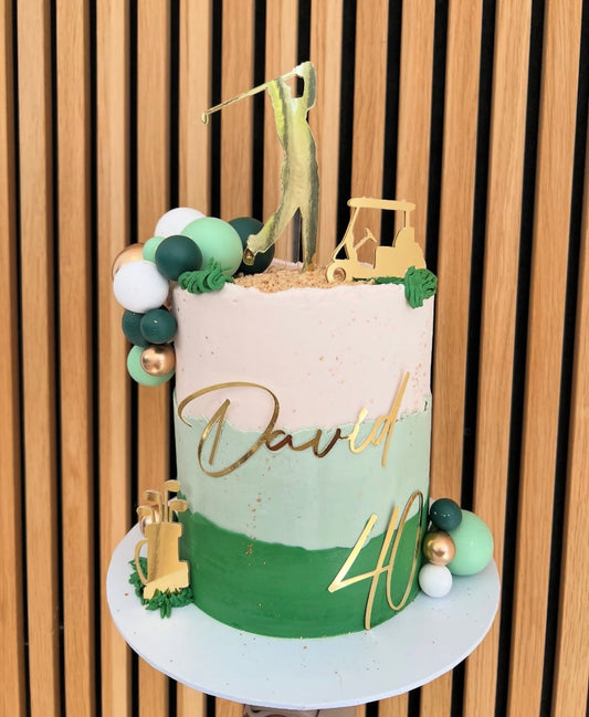 Golf cake topper set, personalised name & age