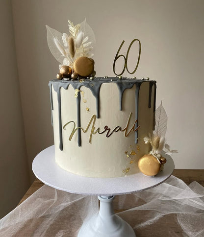 Name and age charm, personalised name and age cake topper