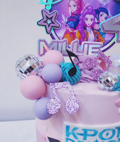 Kpop demon hunter cake topper with personalised name and age
