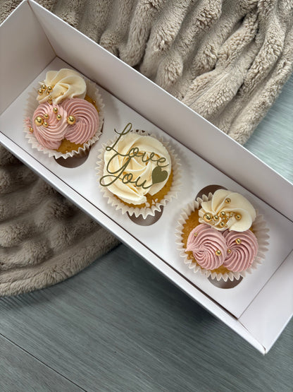Valentines cupcake topper, Love you cupcake topper, Cake charms.