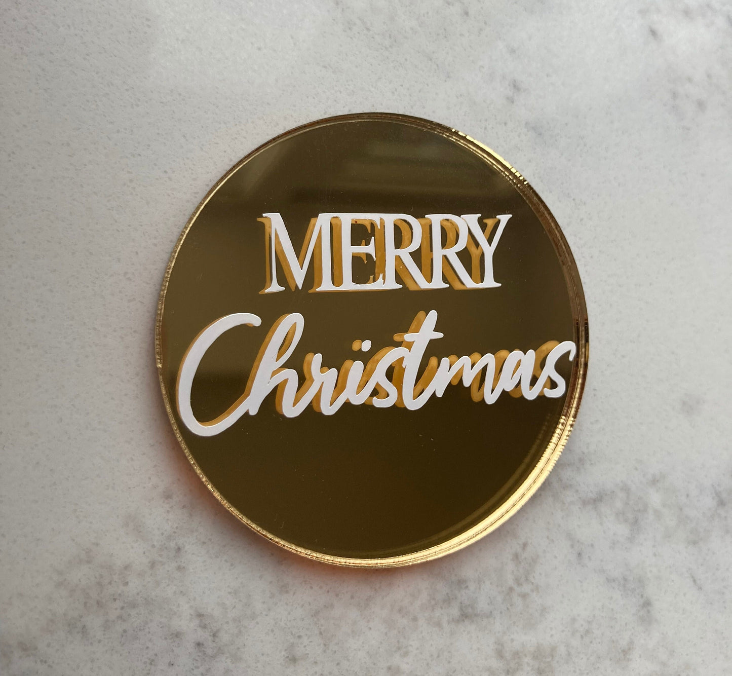 Merry Christmas acrylic Disc topper