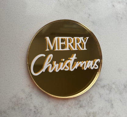 Merry Christmas acrylic Disc topper