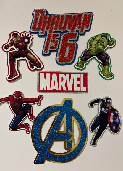 Super hero cake topper set