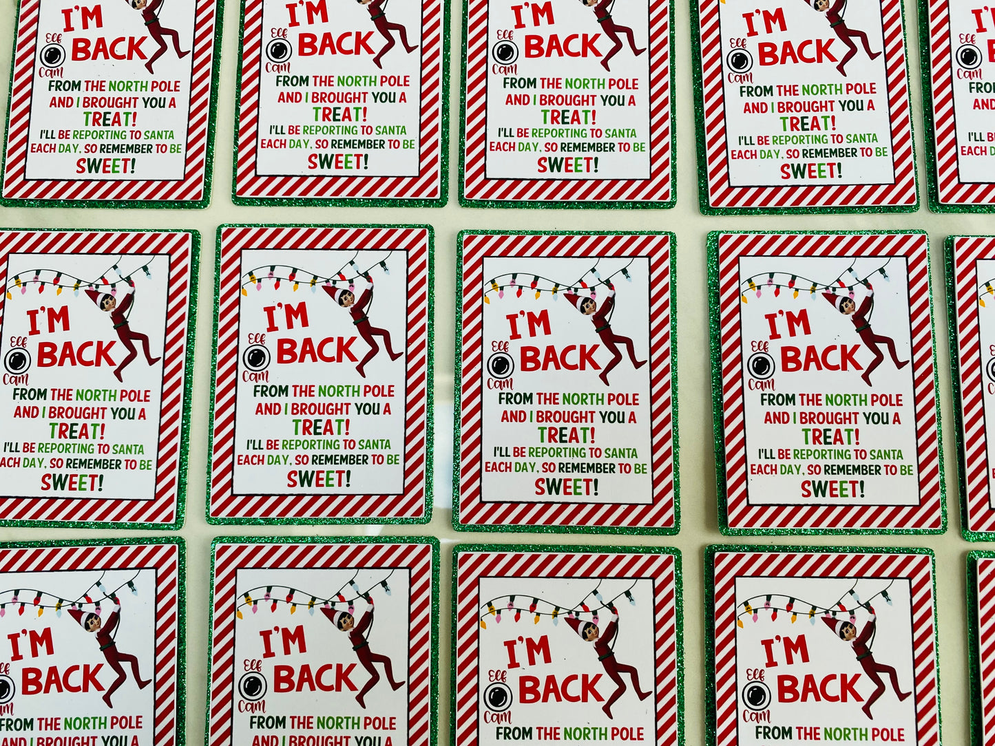 Elf I’m back cupcake toppers