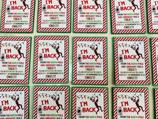 Elf I’m back cupcake toppers