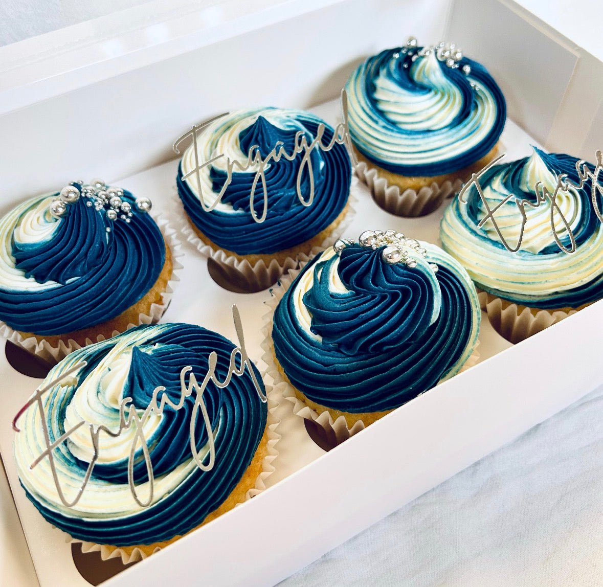 Engagement cupcake toppers