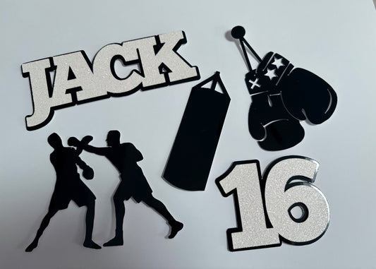 Boxing cake topper set with personalised name & age