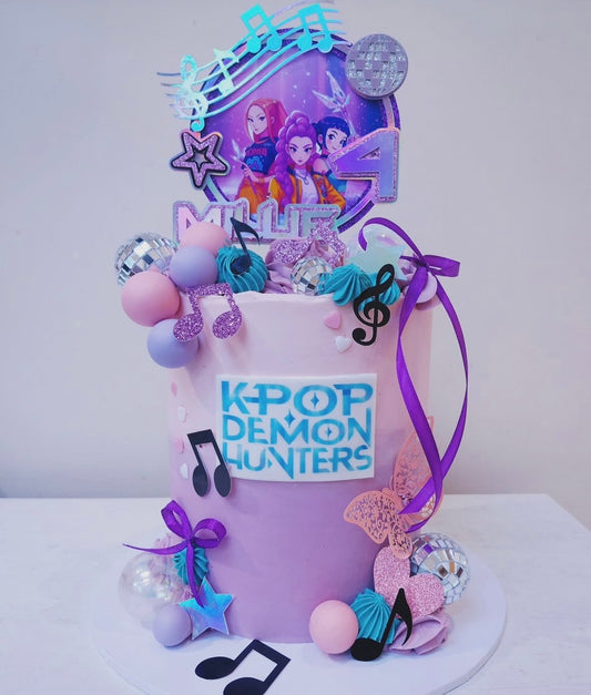 Kpop demon hunter cake topper with personalised name and age