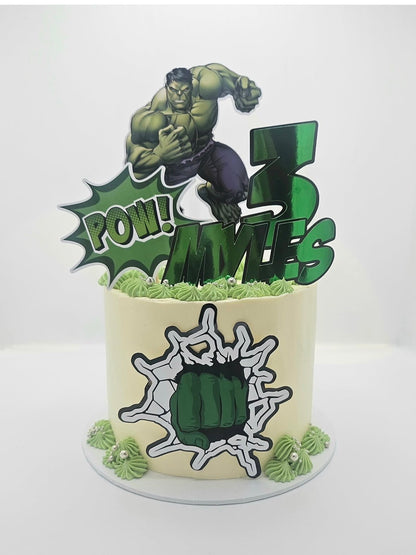 Hulk cake topper set with personalised name & age