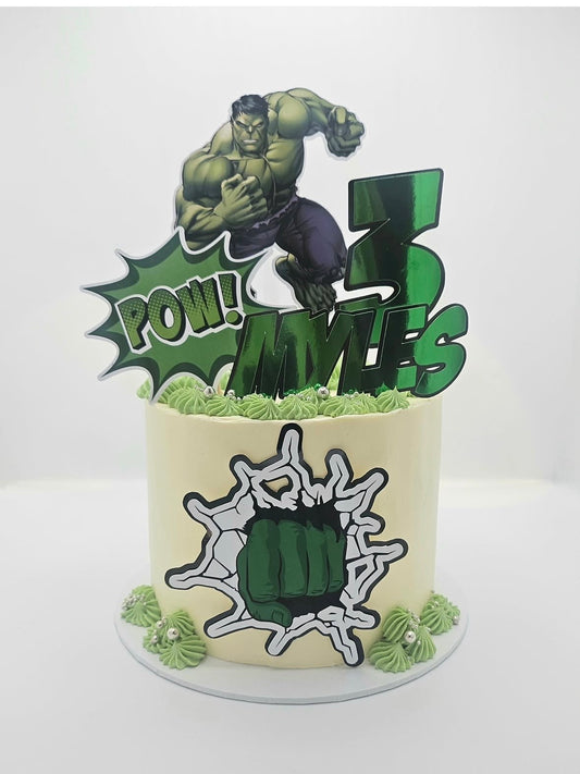 Hulk cake topper set with personalised name & age